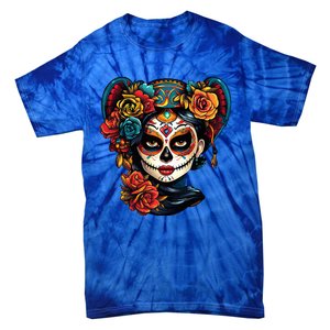 De Los Muertos La Catrina Day of the Dead Sugar Skull Tie-Dye T-Shirt