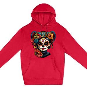 De Los Muertos La Catrina Day of the Dead Sugar Skull Premium Pullover Hoodie