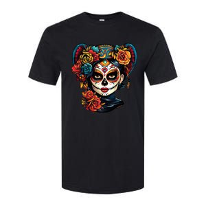 De Los Muertos La Catrina Day of the Dead Sugar Skull Softstyle CVC T-Shirt