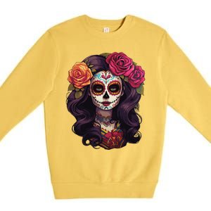 De Los Muertos La Catrina Day Of The Dead Sugar Skull Women Premium Crewneck Sweatshirt