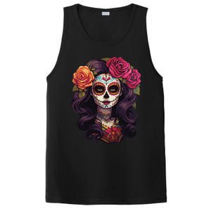 De Los Muertos La Catrina Day Of The Dead Sugar Skull Women PosiCharge Competitor Tank