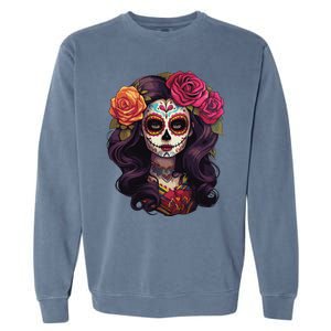 De Los Muertos La Catrina Day Of The Dead Sugar Skull Women Garment-Dyed Sweatshirt