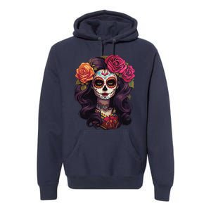 De Los Muertos La Catrina Day Of The Dead Sugar Skull Women Premium Hoodie