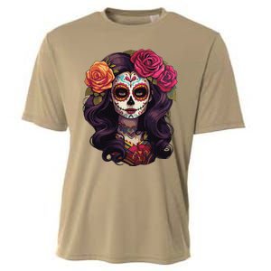 De Los Muertos La Catrina Day Of The Dead Sugar Skull Women Cooling Performance Crew T-Shirt