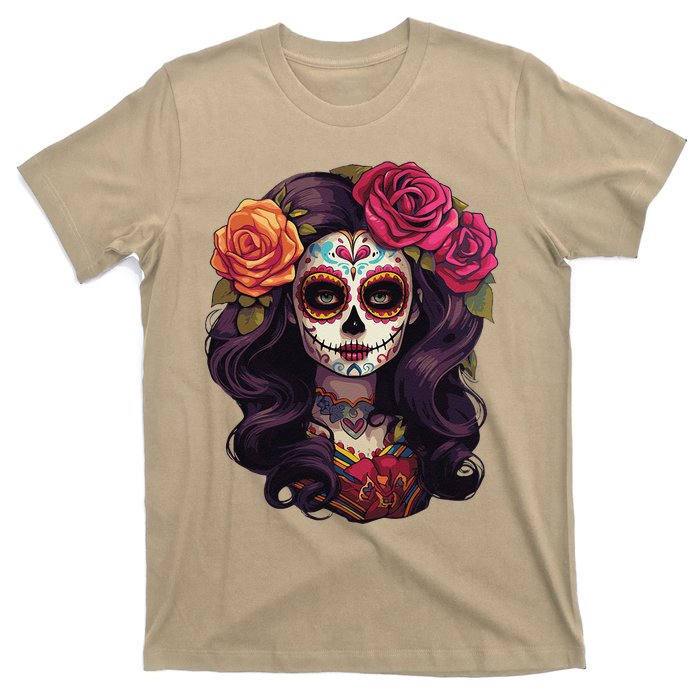 De Los Muertos La Catrina Day Of The Dead Sugar Skull Women T-Shirt