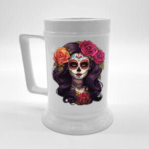 De Los Muertos La Catrina Day Of The Dead Sugar Skull Women Beer Stein