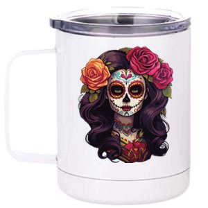 De Los Muertos La Catrina Day Of The Dead Sugar Skull Women 12 oz Stainless Steel Tumbler Cup