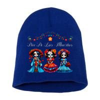 De Los Muertos La Catrina Day of the Dead Sugar Skull Short Acrylic Beanie