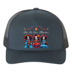 De Los Muertos La Catrina Day of the Dead Sugar Skull Yupoong Adult 5-Panel Trucker Hat