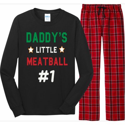 Daddy Little Meatball Italian Mom Sayings Long Sleeve Pajama Set