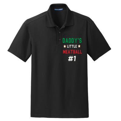 Daddy Little Meatball Italian Mom Sayings Dry Zone Grid Polo