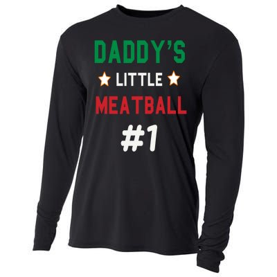 Daddy Little Meatball Italian Mom Sayings Cooling Performance Long Sleeve Crew