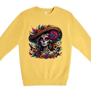 De Los Muertos La Catrina Day Of The Dead Sugar Skull Women Premium Crewneck Sweatshirt