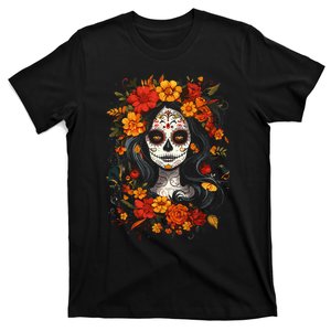 De Los Muertos La Catrina Day Of The Dead Sugar Skull T-Shirt