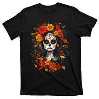 De Los Muertos La Catrina Day Of The Dead Sugar Skull T-Shirt