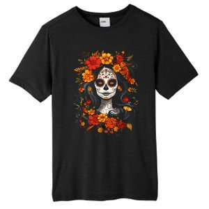 De Los Muertos La Catrina Day Of The Dead Sugar Skull Tall Fusion ChromaSoft Performance T-Shirt