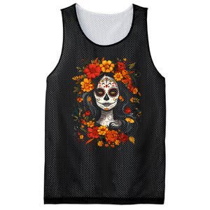 De Los Muertos La Catrina Day Of The Dead Sugar Skull Mesh Reversible Basketball Jersey Tank