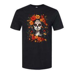 De Los Muertos La Catrina Day Of The Dead Sugar Skull Softstyle CVC T-Shirt