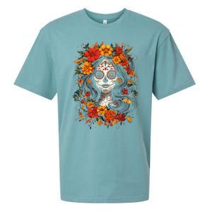 De Los Muertos La Catrina Day Of The Dead Sugar Skull Sueded Cloud Jersey T-Shirt