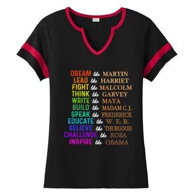 Dream Like Martin Lead Like Harriet The Junenth 1865 Ladies Halftime Notch Neck Tee