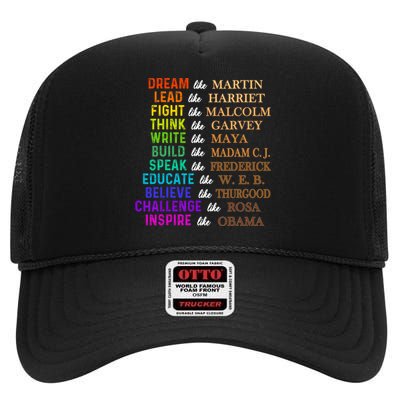 Dream Like Martin Lead Like Harriet The Junenth 1865 High Crown Mesh Back Trucker Hat