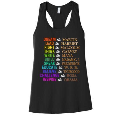 Dream Like Martin Lead Like Harriet The Junenth 1865 Women's Racerback Tank