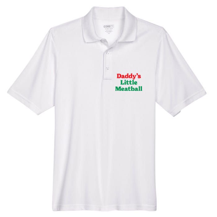 Daddy Little Meatball Italian Ironic Funny Meme Trendy Unisex Men's Origin Performance Piqué Polo