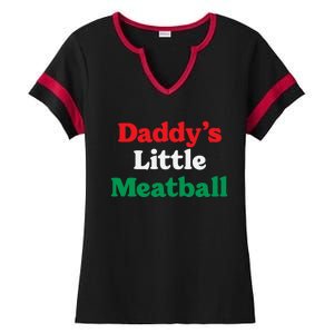 Daddy Little Meatball Italian Ironic Funny Meme Trendy Unisex Ladies Halftime Notch Neck Tee