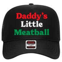 Daddy Little Meatball Italian Ironic Funny Meme Trendy Unisex High Crown Mesh Back Trucker Hat