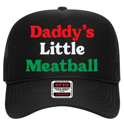 Daddy Little Meatball Italian Ironic Funny Meme Trendy Unisex High Crown Mesh Back Trucker Hat