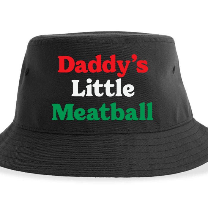 Daddy Little Meatball Italian Ironic Funny Meme Trendy Unisex Sustainable Bucket Hat