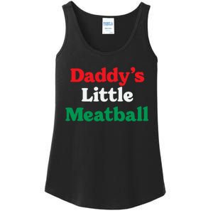 Daddy Little Meatball Italian Ironic Funny Meme Trendy Unisex Ladies Essential Tank