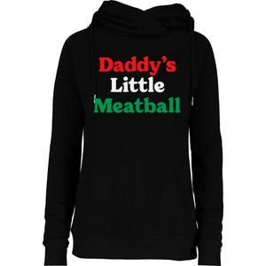 Daddy Little Meatball Italian Ironic Funny Meme Trendy Unisex Womens Funnel Neck Pullover Hood