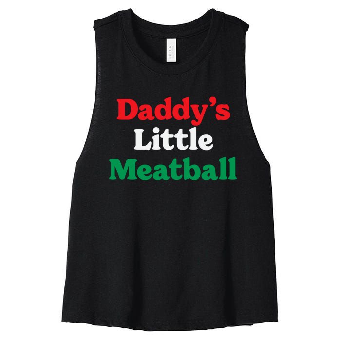 Daddy Little Meatball Italian Ironic Funny Meme Trendy Unisex Women's Racerback Cropped Tank