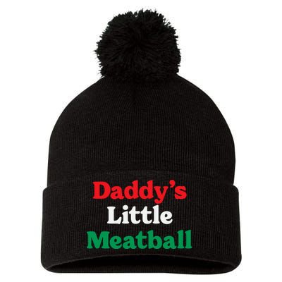 Daddy Little Meatball Italian Ironic Funny Meme Trendy Unisex Pom Pom 12in Knit Beanie