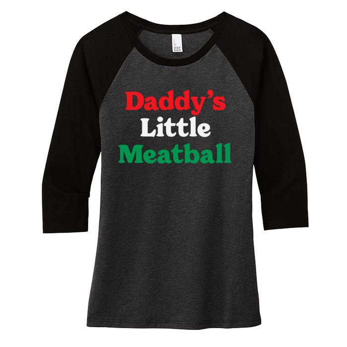 Daddy Little Meatball Italian Ironic Funny Meme Trendy Unisex Women's Tri-Blend 3/4-Sleeve Raglan Shirt