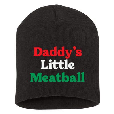 Daddy Little Meatball Italian Ironic Funny Meme Trendy Unisex Short Acrylic Beanie