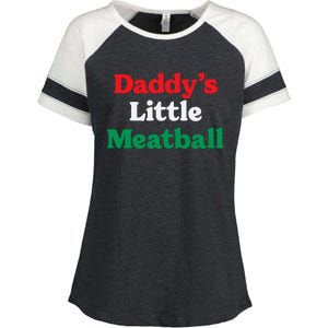 Daddy Little Meatball Italian Ironic Funny Meme Trendy Unisex Enza Ladies Jersey Colorblock Tee