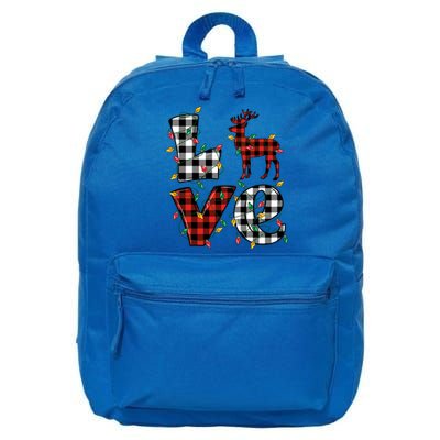 Deer Lovers Matching Christmas Buffalo Plaid 16 in Basic Backpack