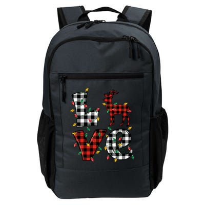 Deer Lovers Matching Christmas Buffalo Plaid Daily Commute Backpack