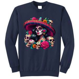 De Los Muertos La Catrina Day Of The Dead Sugar Skull Women Sweatshirt