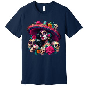 De Los Muertos La Catrina Day Of The Dead Sugar Skull Women Premium T-Shirt