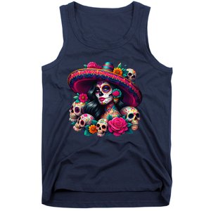 De Los Muertos La Catrina Day Of The Dead Sugar Skull Women Tank Top