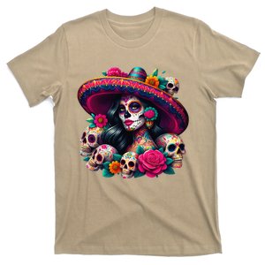 De Los Muertos La Catrina Day Of The Dead Sugar Skull Women T-Shirt