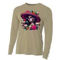 De Los Muertos La Catrina Day Of The Dead Sugar Skull Women Cooling Performance Long Sleeve Crew