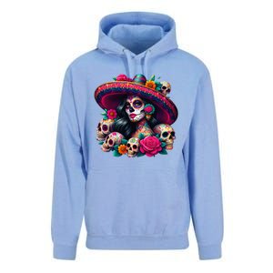 De Los Muertos La Catrina Day Of The Dead Sugar Skull Women Unisex Surf Hoodie