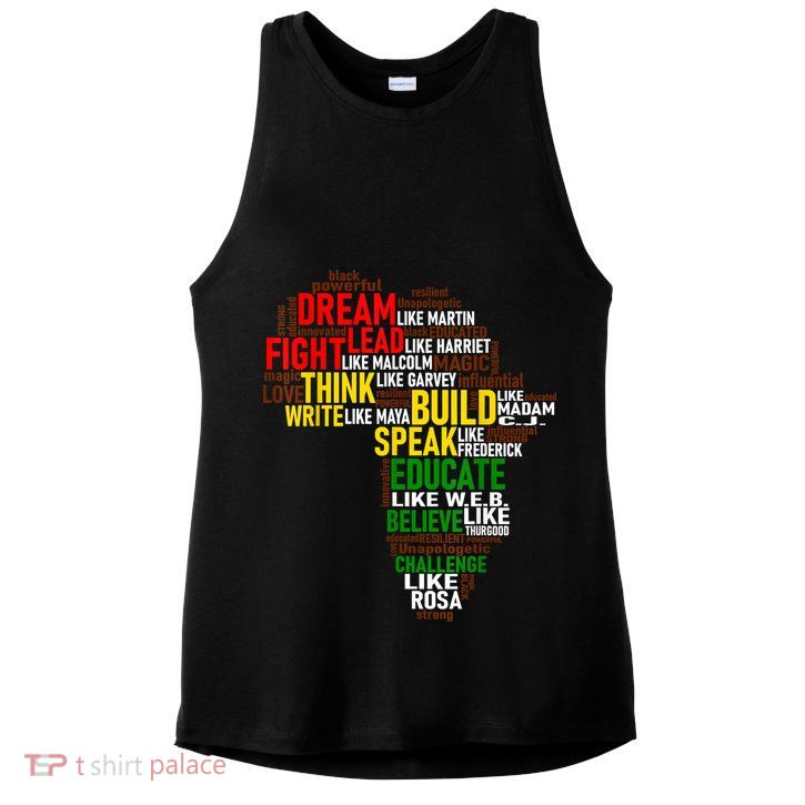 Dream Like Martin Black History Month African Celebration Ladies PosiCharge Tri-Blend Wicking Tank