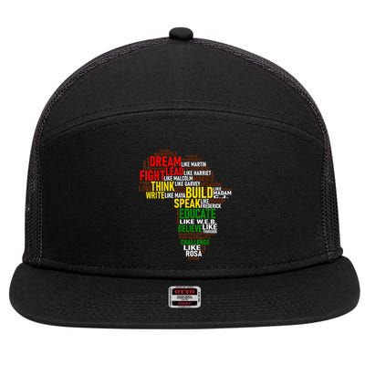 Dream Like Martin Black History Month African Celebration 7 Panel Mesh Trucker Snapback Hat