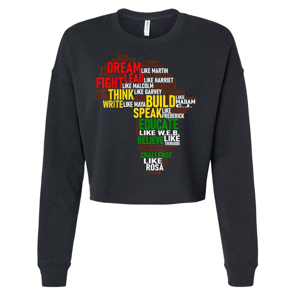 Dream Like Martin Black History Month African Celebration Cropped Pullover Crew