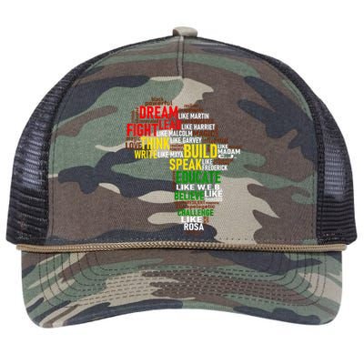 Dream Like Martin Black History Month African Celebration Retro Rope Trucker Hat Cap